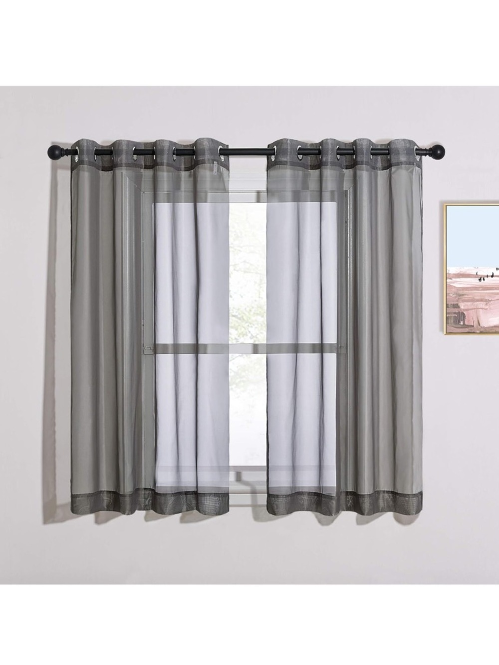 Gray Sheer Curtains (Pack of 2)